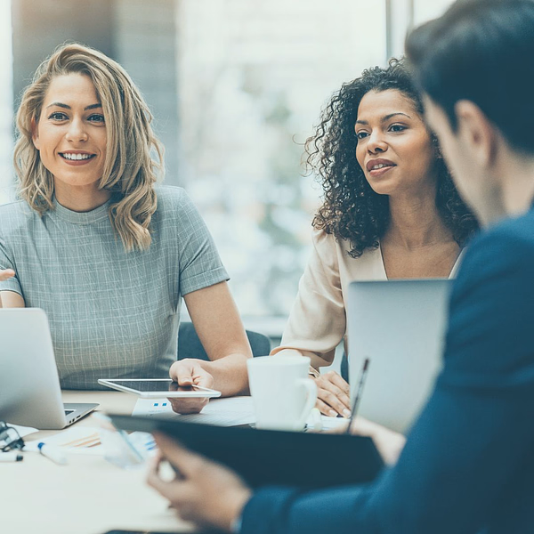 Dental team collaborating in modern clinic